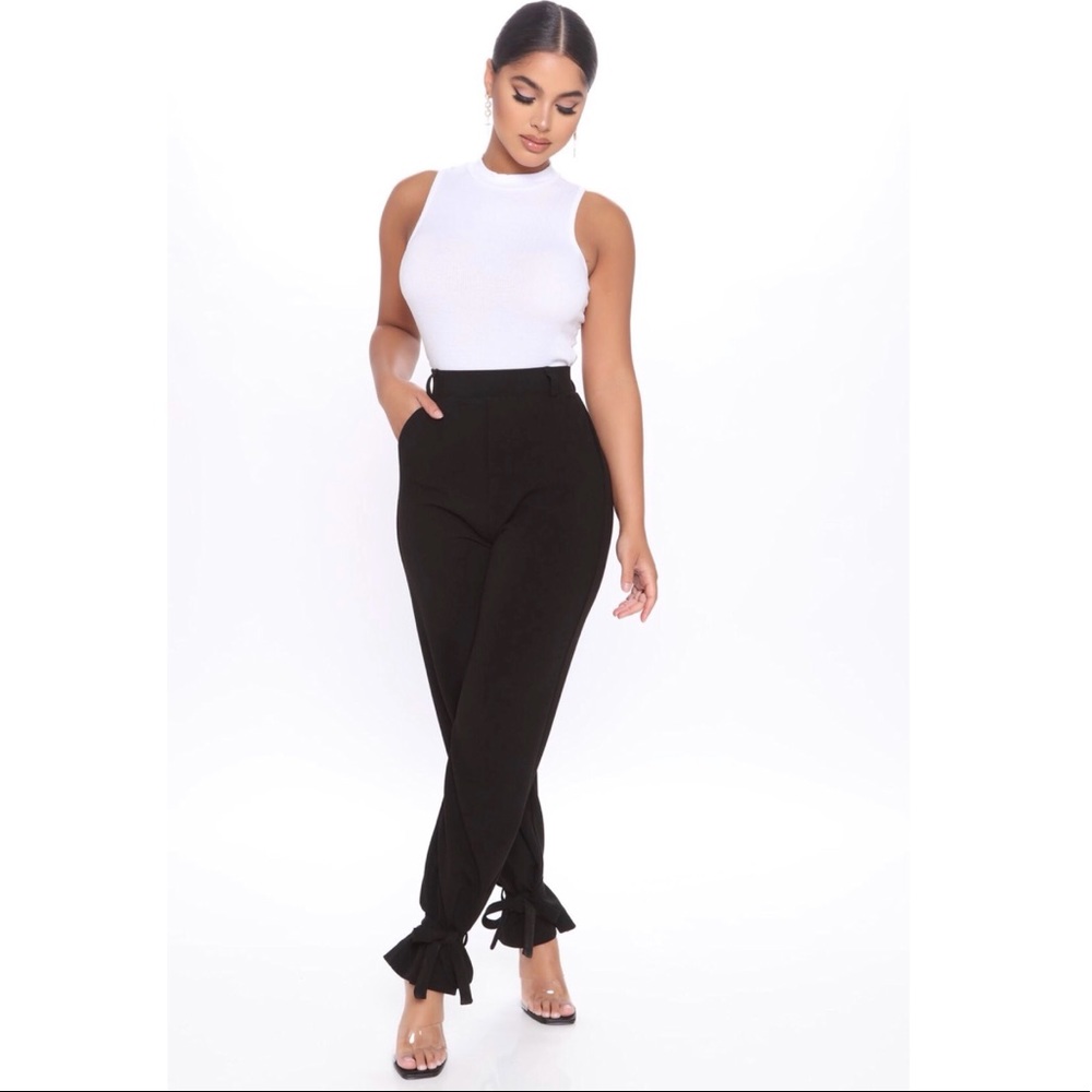 Fashion Nova Black Tie Pant